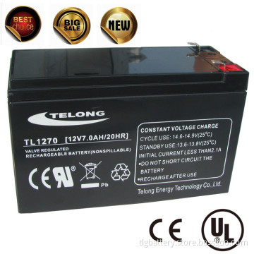 12V 7ah Maintenance Free Storage Battery for Solar Power System, UPS Power System